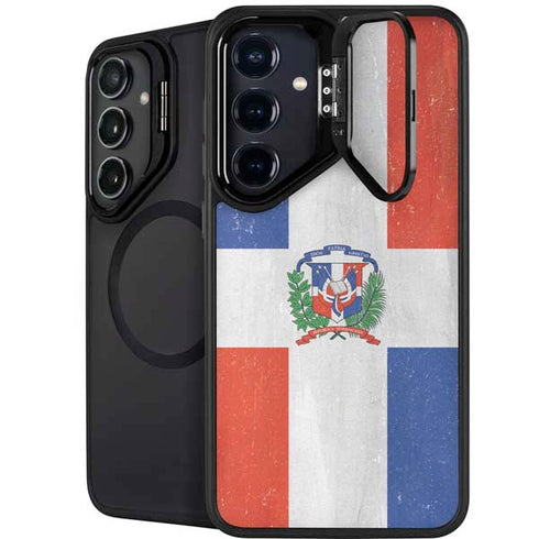 Dominican Republic Flag Distressed Galaxy S24 FE Kickstand Case